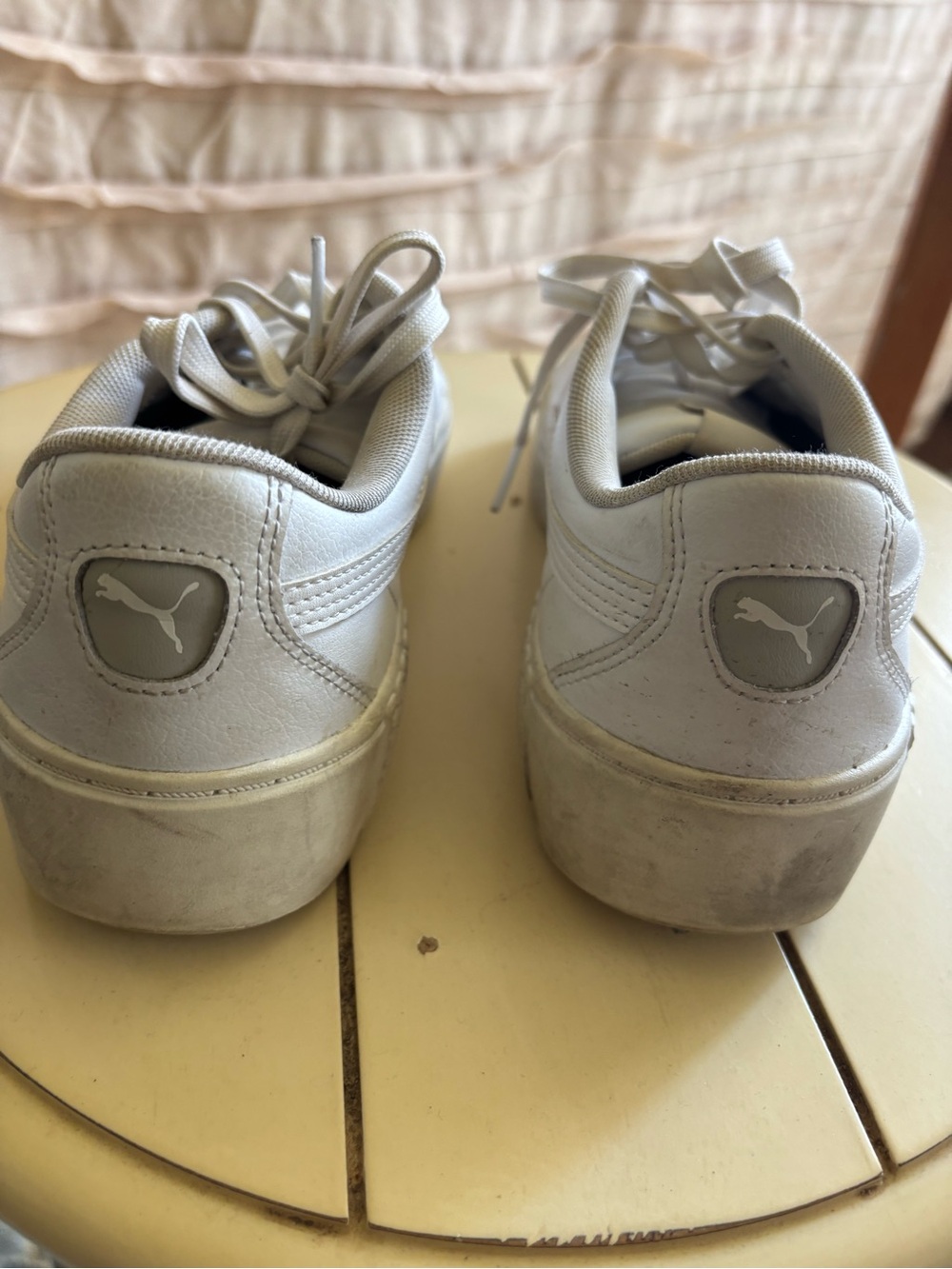 Puma Men's Cream/White Low-Top Sneakers - Picture 4 of 5